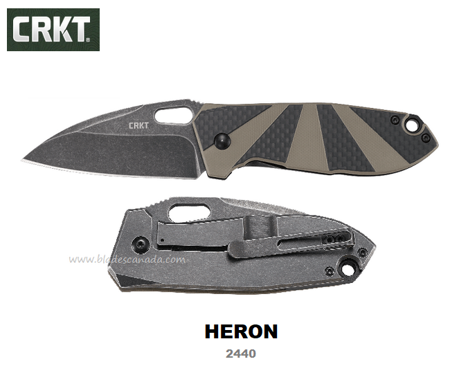 CRKT Heron Framelock Folding Knife, Carbon Fiber/G10, CRKT2440 - Click Image to Close